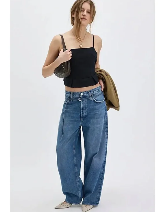 NWT Agolde Emmi Baggy Belted Jeans Intuituon - Picture 3 of 8